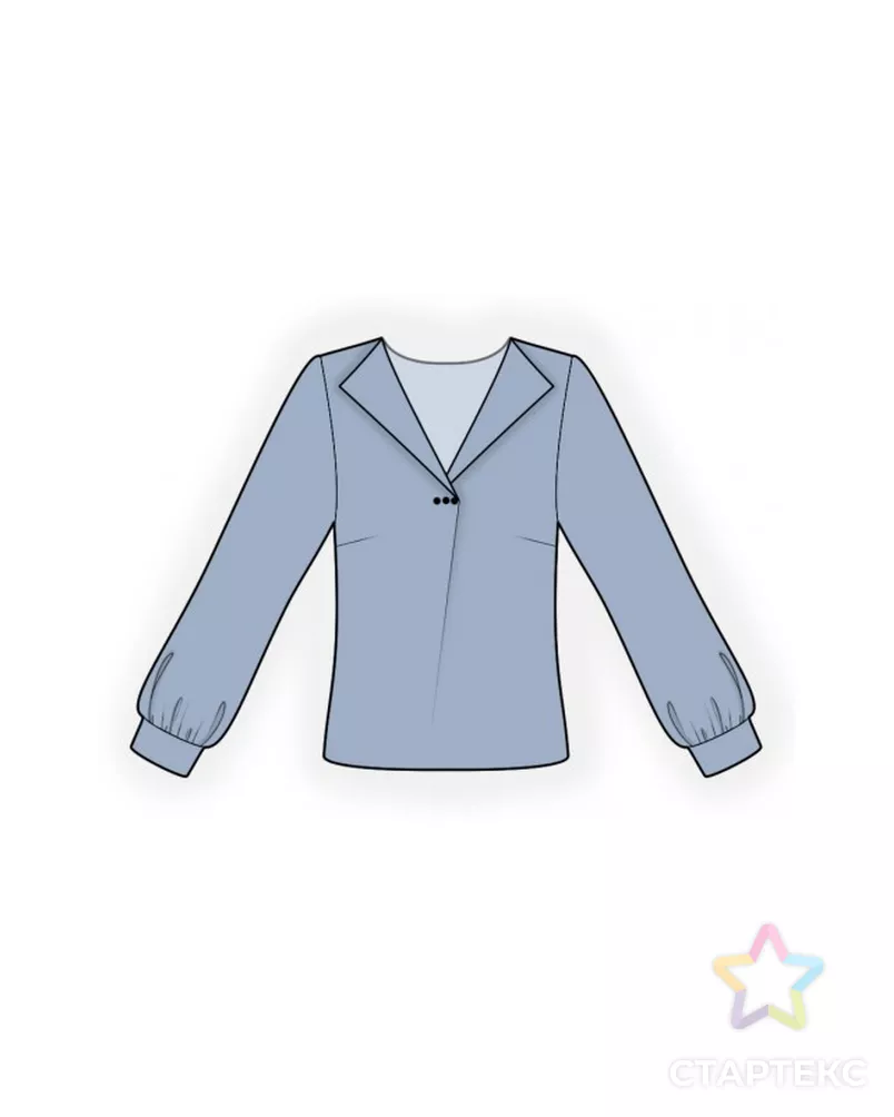 Выкройка: блузка с центральной складкой арт. ВКК-4470-4-ЛК0002594 - рис. 1