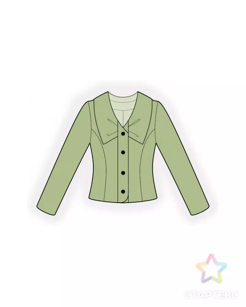 Выкройка: жакет с декоративным воротником арт. ВКК-4476-2-ЛК0002601 - рис. 1