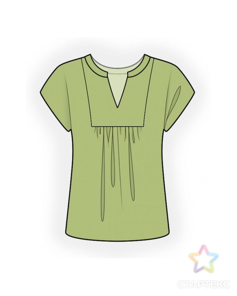 Выкройка: блузка со сборкой арт. ВКК-4482-1-ЛК0002608 1