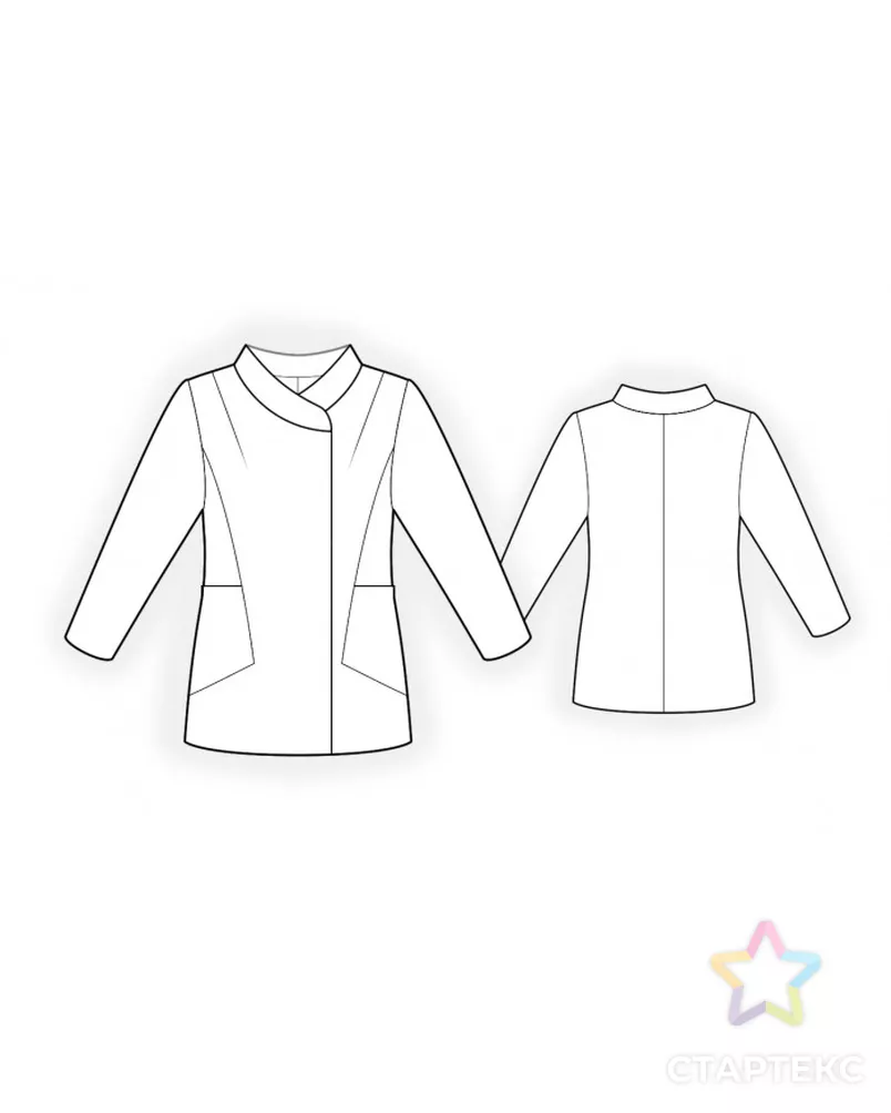 Выкройка: пальто с карманами арт. ВКК-4489-10-ЛК0002615 - рис. 2