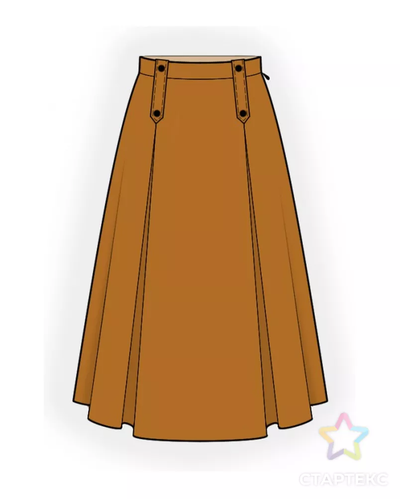 Выкройка: юбка с декоративными пуговицами арт. ВКК-4603-2-ЛК0002627 - рис. 1
