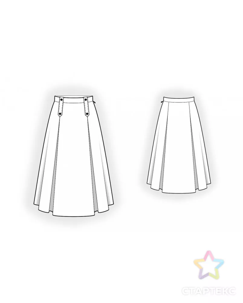 Выкройка: юбка с декоративными пуговицами арт. ВКК-4603-2-ЛК0002627 - рис. 2