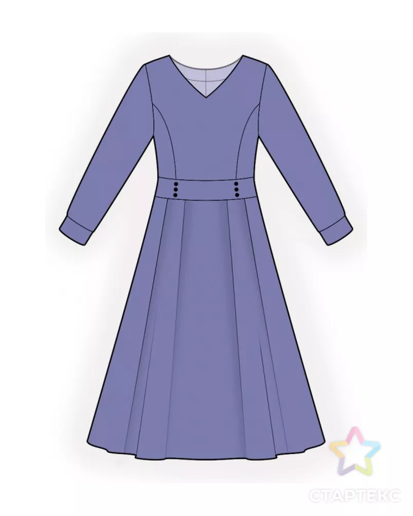 Выкройка: платье с треугольным вырезом арт. ВКК-4607-10-ЛК0002632 - рис. 1