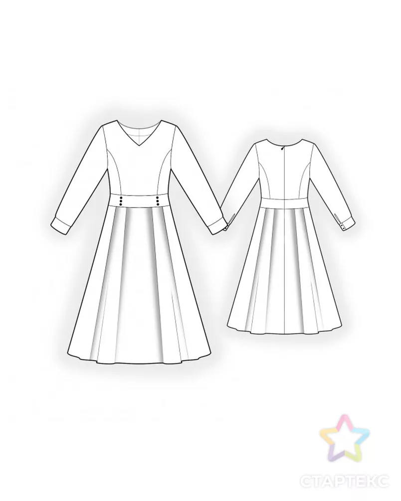 Выкройка: платье с треугольным вырезом арт. ВКК-4607-10-ЛК0002632 - рис. 2