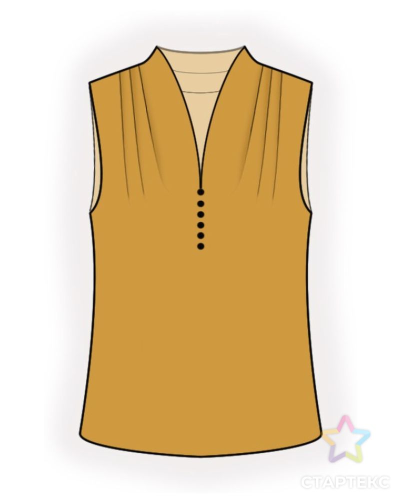 Выкройка: блузка без рукавов арт. ВКК-4622-1-ЛК0002648 1