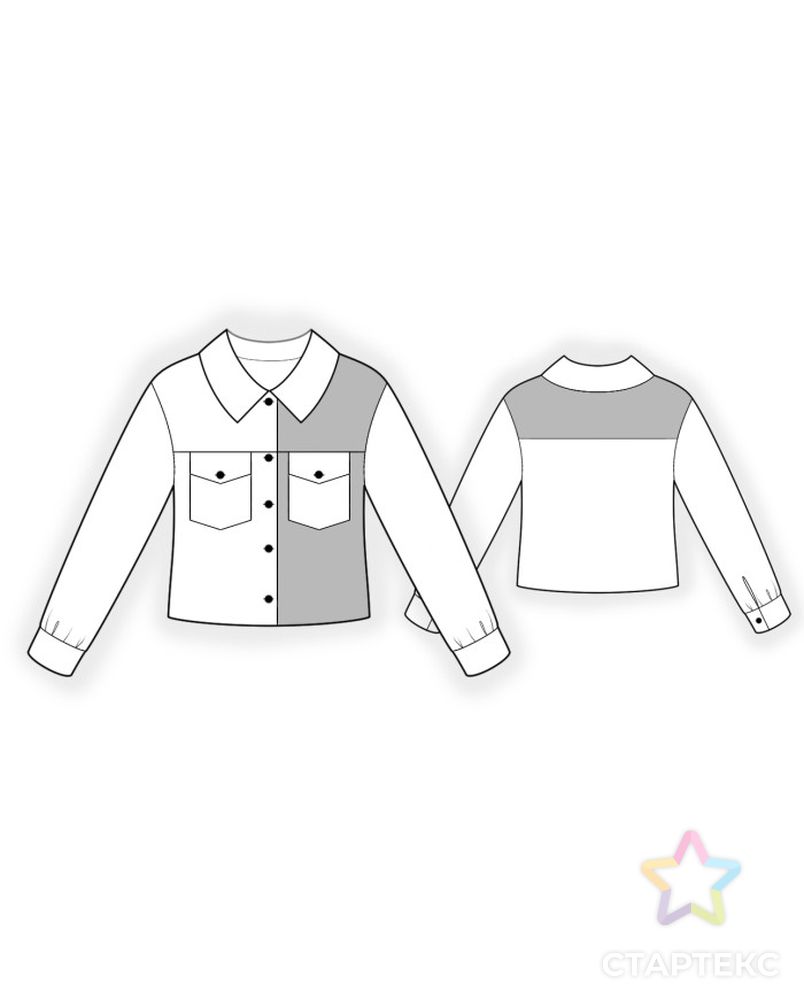 Выкройка: куртка-рубашка арт. ВКК-4637-1-ЛК0002665 2