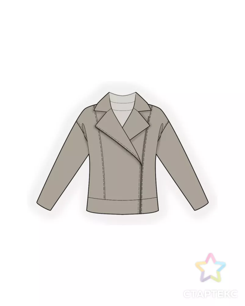 Выкройка: жакет с косой застежкой арт. ВКК-4799-2-ЛК0002673 - рис. 1