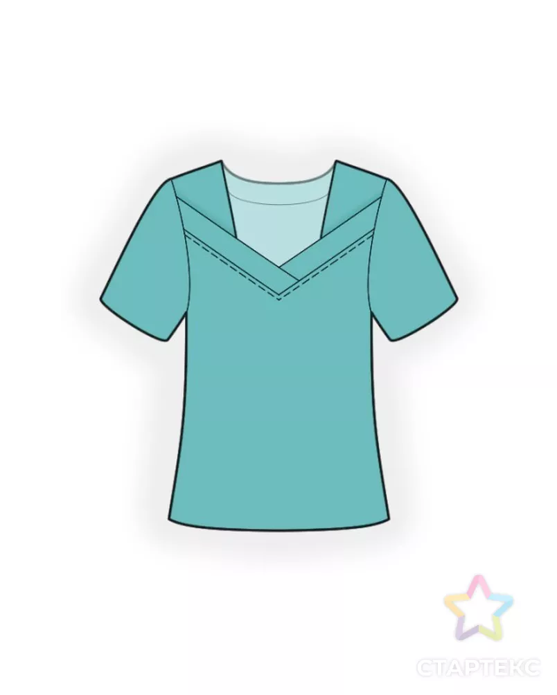 Выкройка: футболка с кокеткой арт. ВКК-4647-8-ЛК0002677 - рис. 1