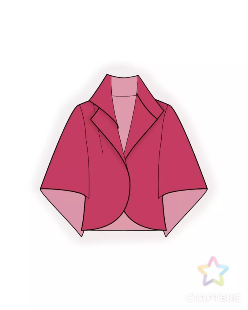 Выкройка: жакет-накидка арт. ВКК-4651-11-ЛК0002681 - рис. 1