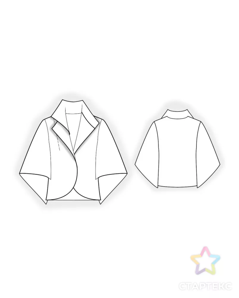 Выкройка: жакет-накидка арт. ВКК-4651-11-ЛК0002681 - рис. 2