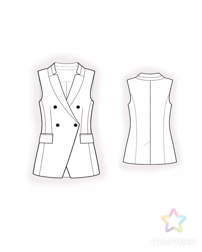 Выкройка: жилет джинсовый арт. ВКК-4661-9-ЛК0002692 - рис. 2