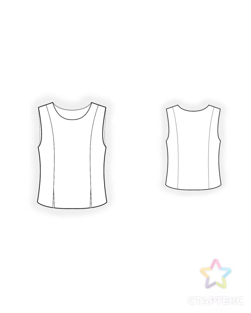 Выкройка: топ с рельефами арт. ВКК-4801-5-ЛК0002696 - рис. 2