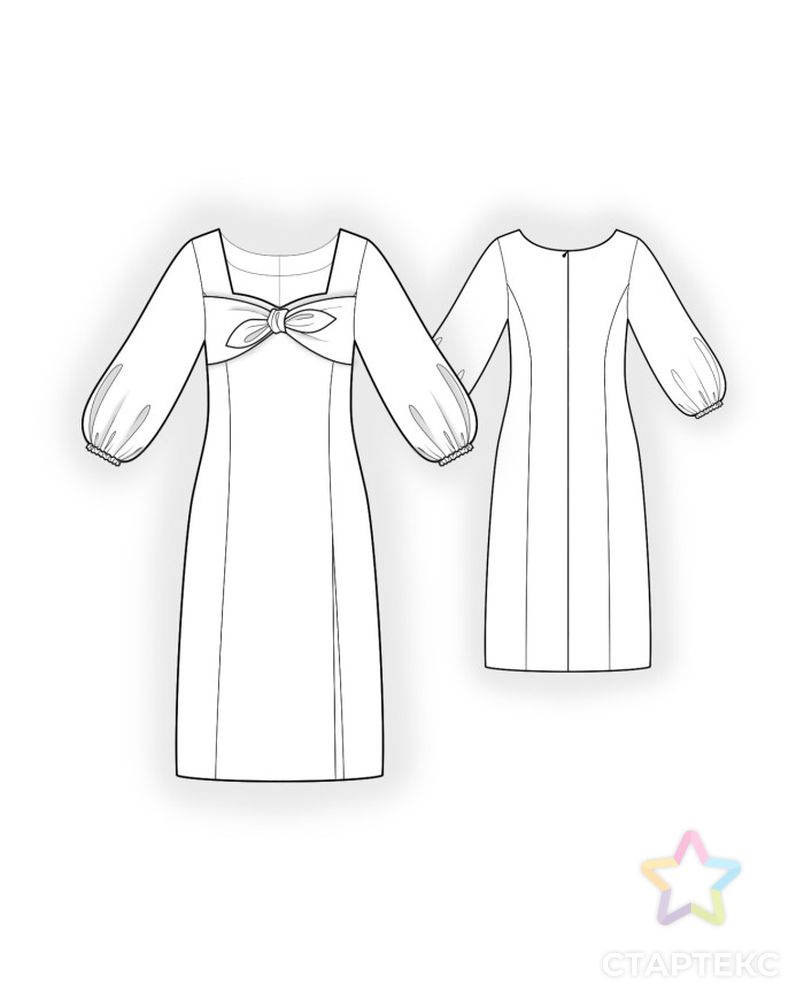 Выкройка: платье с завязкой на груди арт. ВКК-4665-1-ЛК0002699 2