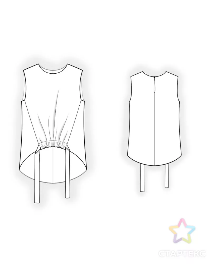 Выкройка: блузон с декоративной полочкой арт. ВКК-4808-9-ЛК0002705 - рис. 2