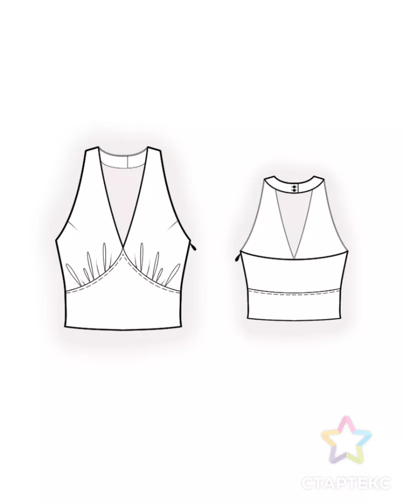 Выкройка: топ с открытой спиной арт. ВКК-4823-10-ЛК0002721 - рис. 2