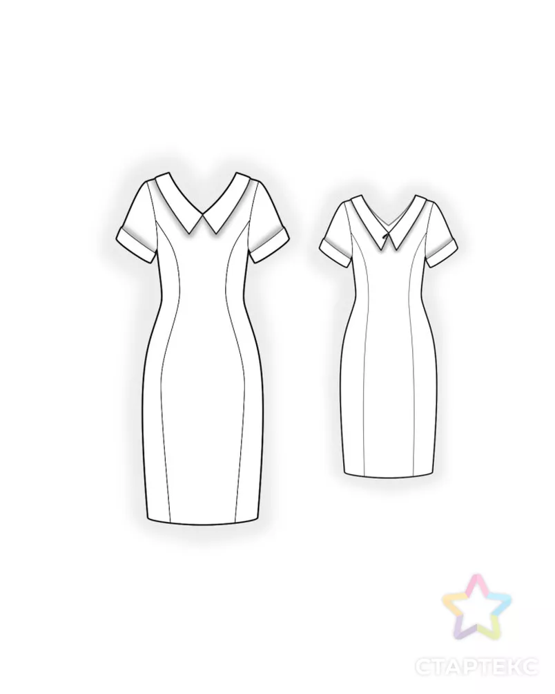 Выкройка: платье с треугольной горловиной арт. ВКК-4980-7-ЛК0002745 - рис. 2