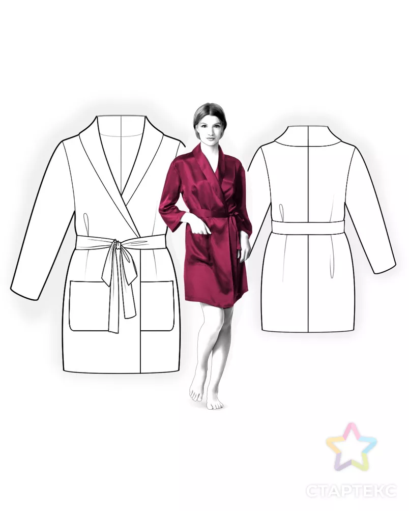 Выкройка: шелковый халат арт. ВКК-1826-1-ЛК0004038 - рис. 3