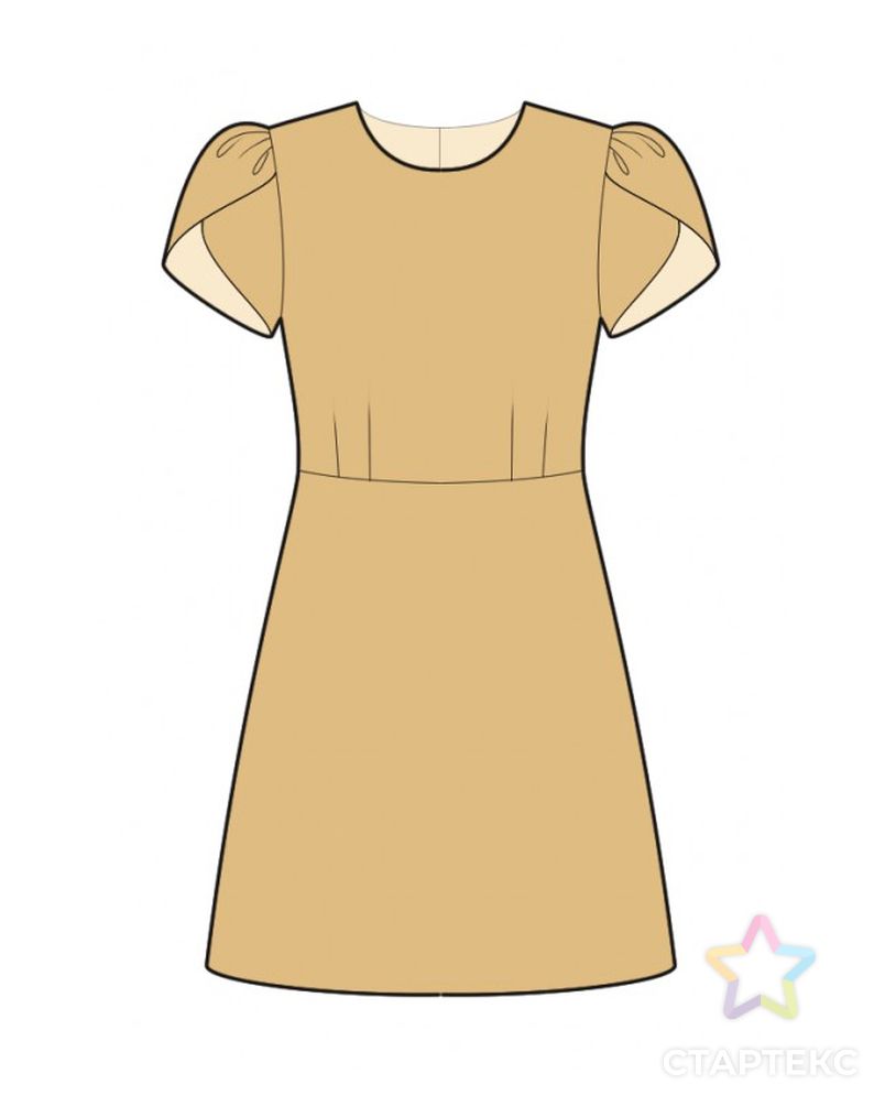 Выкройка: платье с коротким рукавом арт. ВКК-3696-1-ЛК0004157