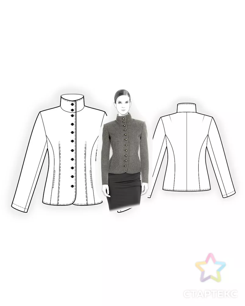 Выкройка: жакет милитари арт. ВКК-702-2-ЛК0004167 - рис. 3