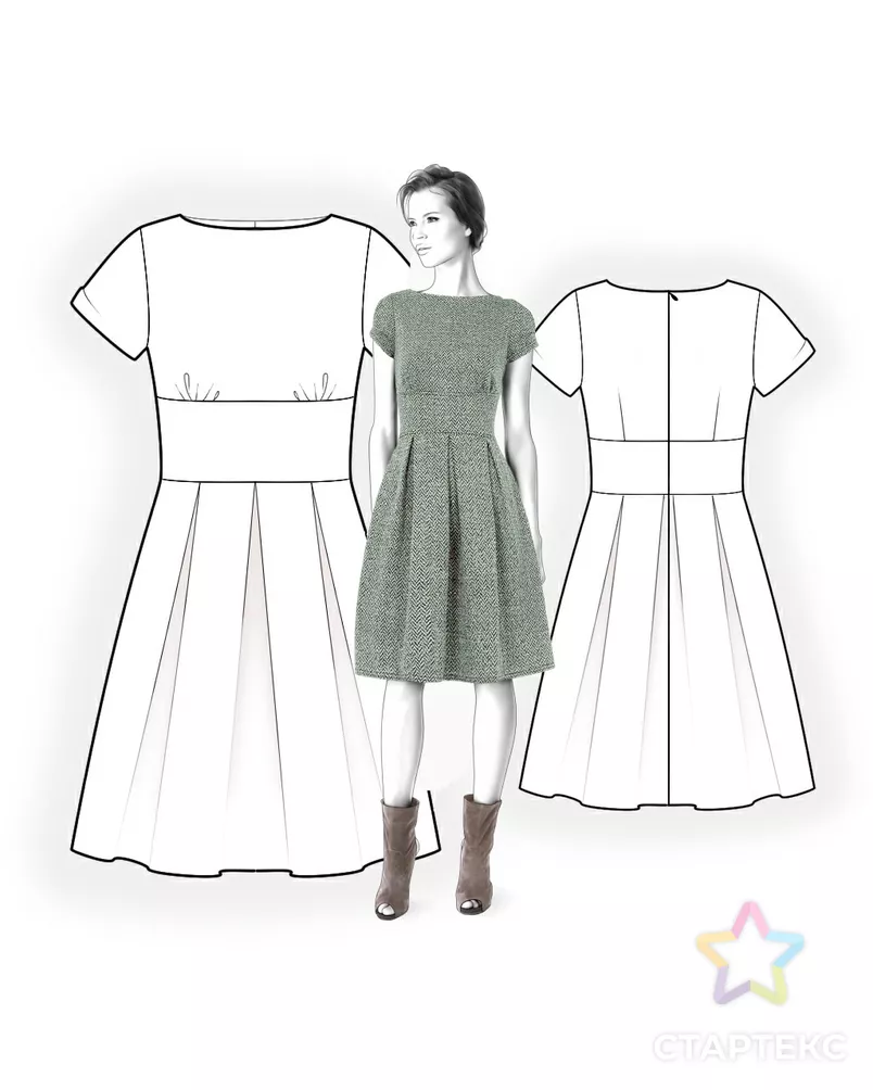Выкройка: платье со складками арт. ВКК-195-7-ЛК0004324 - рис. 3