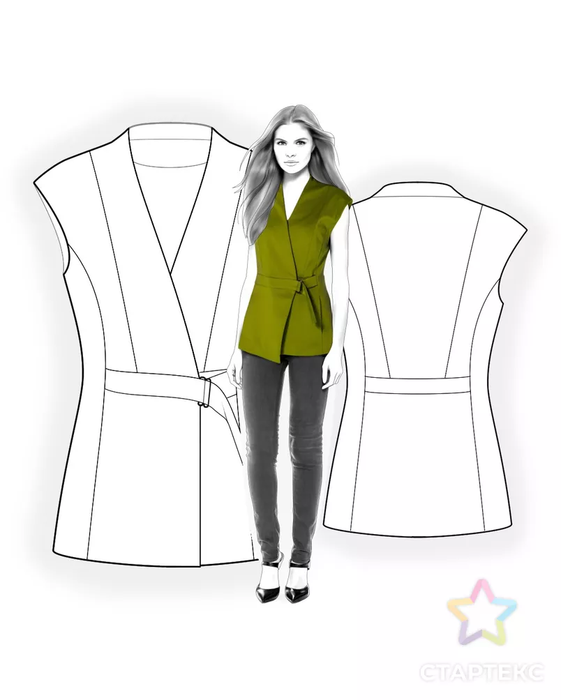 Выкройка: удлиненный жилет арт. ВКК-653-12-ЛК0004438 - рис. 3