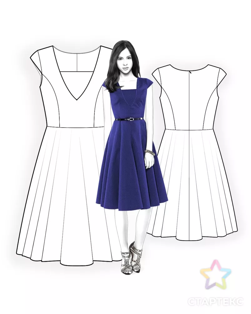 Выкройка: платье с декоративным вырезом арт. ВКК-1571-12-ЛК0004453 - рис. 3