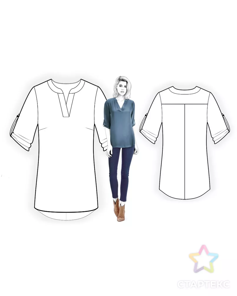 Выкройка: туника арт. ВКК-1080-10-ЛК0004499 - рис. 3
