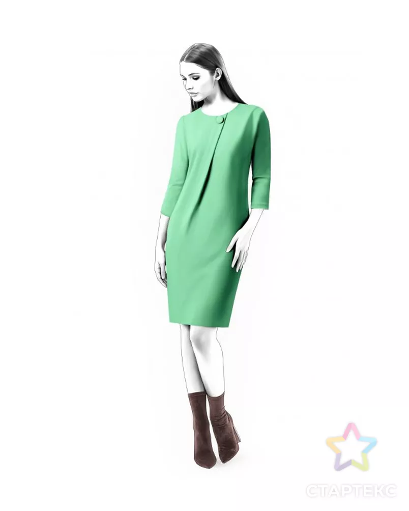 Выкройка: платье со складкой на полочке арт. ВКК-3921-5-ЛК0004616 - рис. 1