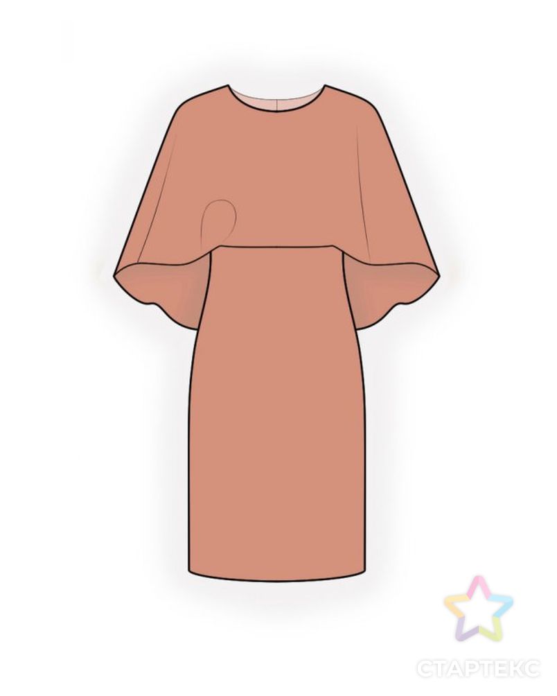 Выкройка: платье с накидкой арт. ВКК-3475-1-ЛК0004631 1
