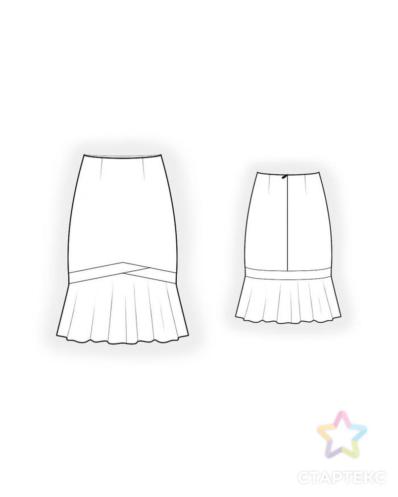Выкройка: юбка с планкой арт. ВКК-3720-1-ЛК0004649 2