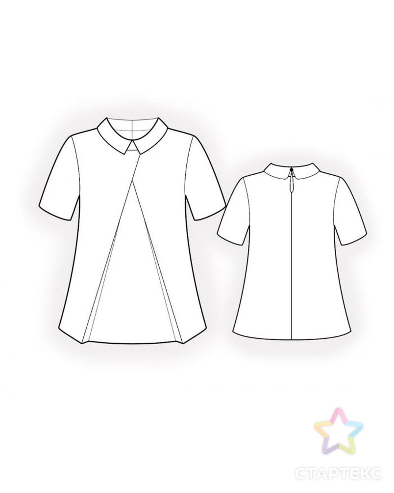 Выкройка: блузка со складкой арт. ВКК-3469-1-ЛК0004654 2
