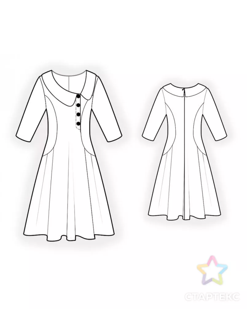 Boho Dress - Sewing Pattern #4937. Made-to-measure sewing pattern from Lekala wi