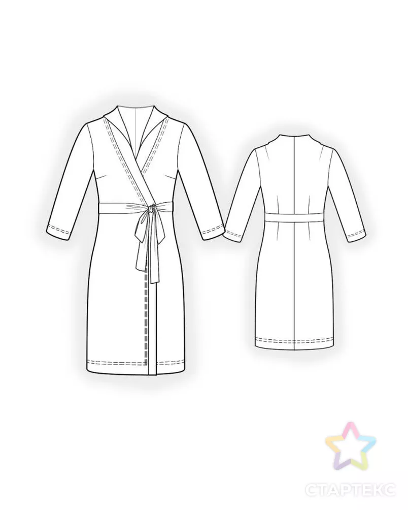 Выкройка: джинсовое платье-халат арт. ВКК-3715-1-ЛК0004660 - рис. 2