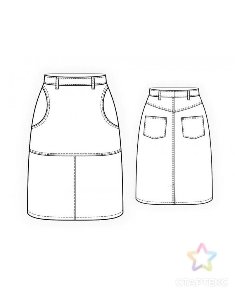 Выкройка: юбка с круглыми карманами арт. ВКК-3509-1-ЛК0004723 2