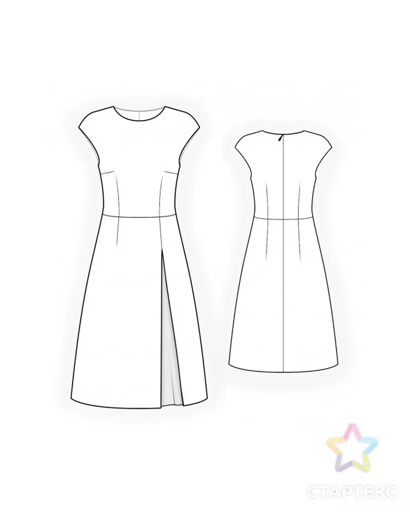 Выкройка: платье со вставкой арт. ВКК-3844-9-ЛК0004739 - рис. 2