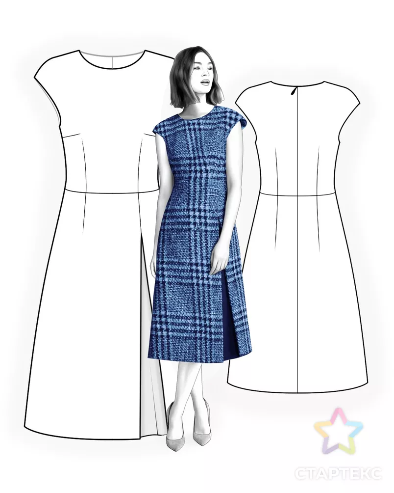 Выкройка: платье со вставкой арт. ВКК-3844-9-ЛК0004739 - рис. 3