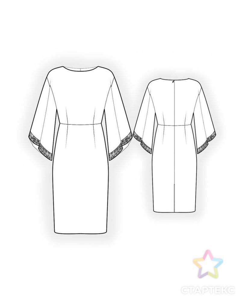 Выкройка: платье-кимоно арт. ВКК-3555-5-ЛК0004752 2