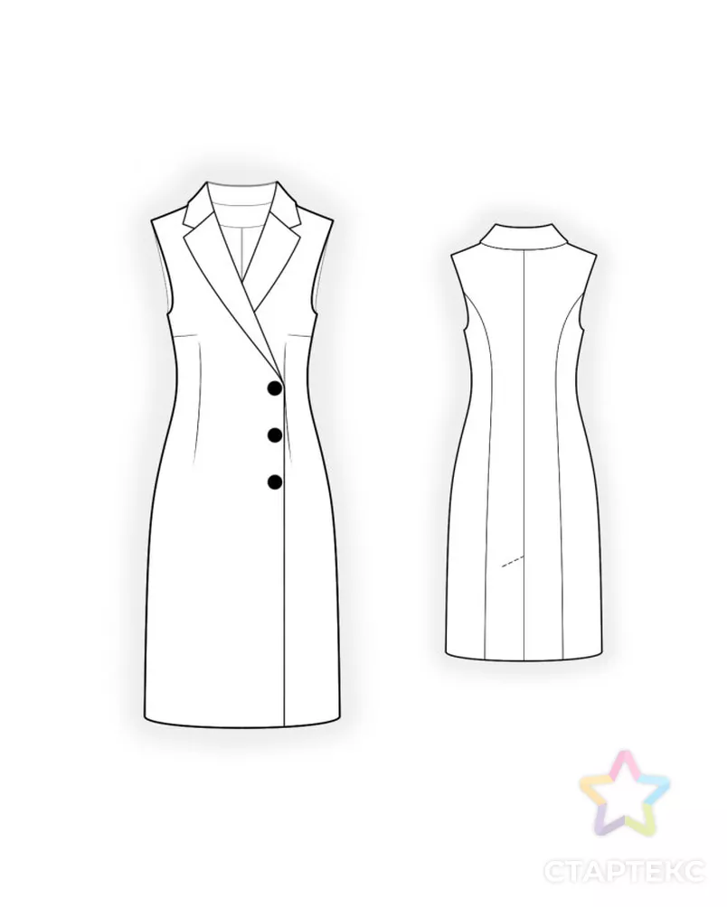 Выкройка: платье-жилет арт. ВКК-3306-6-ЛК0004758 - рис. 2