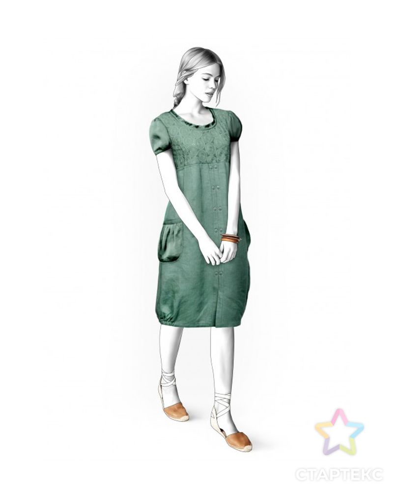 Выкройка: платье с накладными карманами арт. ВКК-3949-1-ЛК0004766 1