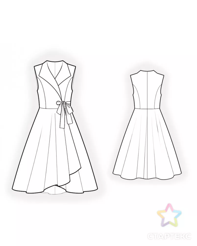 Выкройка: платье с запахом арт. ВКК-3886-9-ЛК0004788 - рис. 2