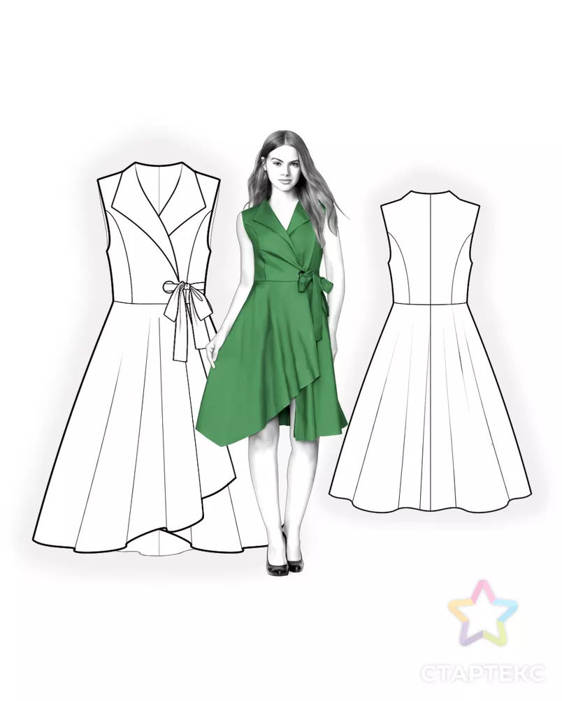 Выкройка: платье с запахом арт. ВКК-3886-9-ЛК0004788 - рис. 3