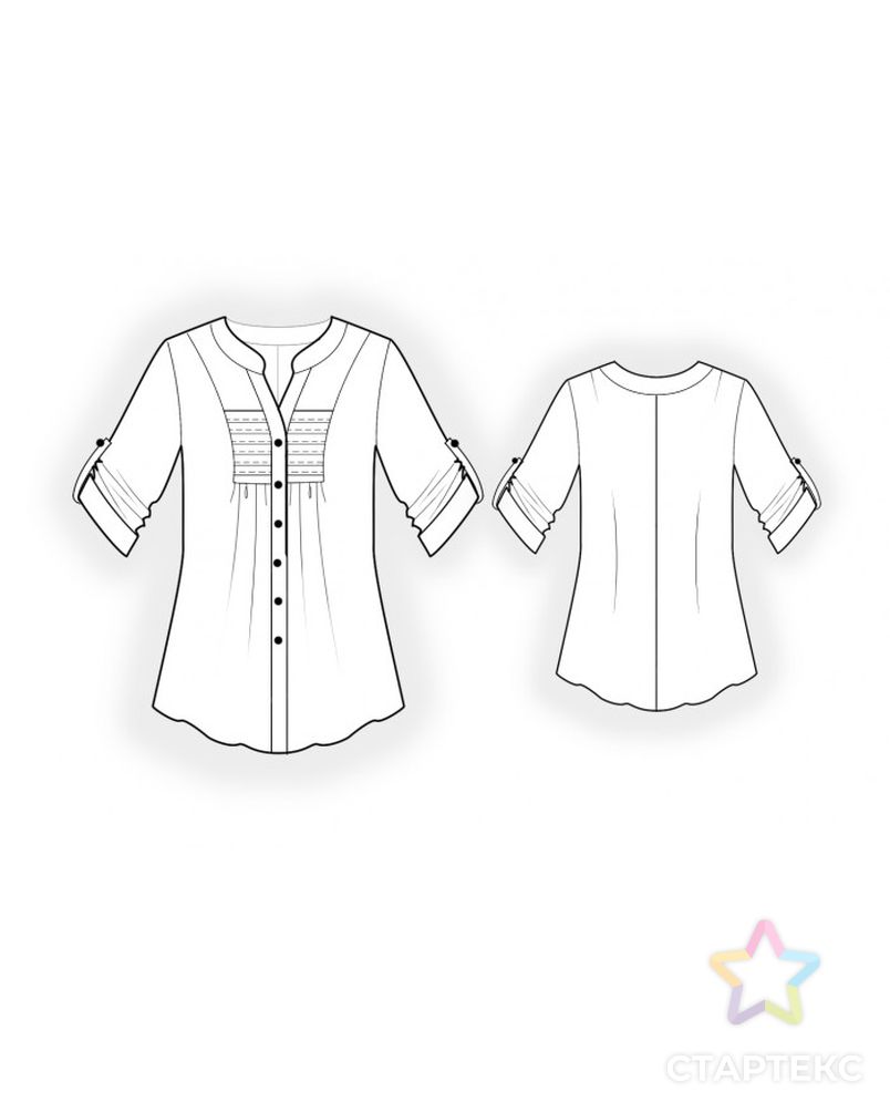 Выкройка: блузка с кружевной вставкой арт. ВКК-3305-1-ЛК0004802 2