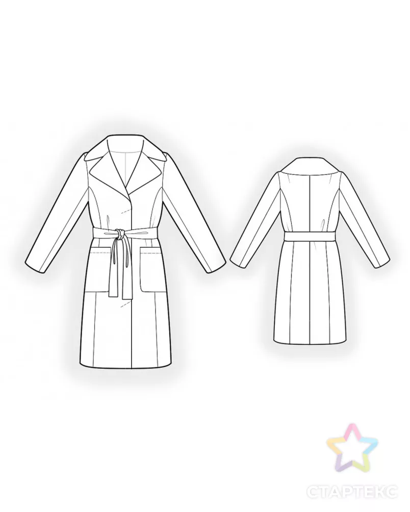 Выкройка: пальто с большим воротником арт. ВКК-3926-5-ЛК0004803 - рис. 2