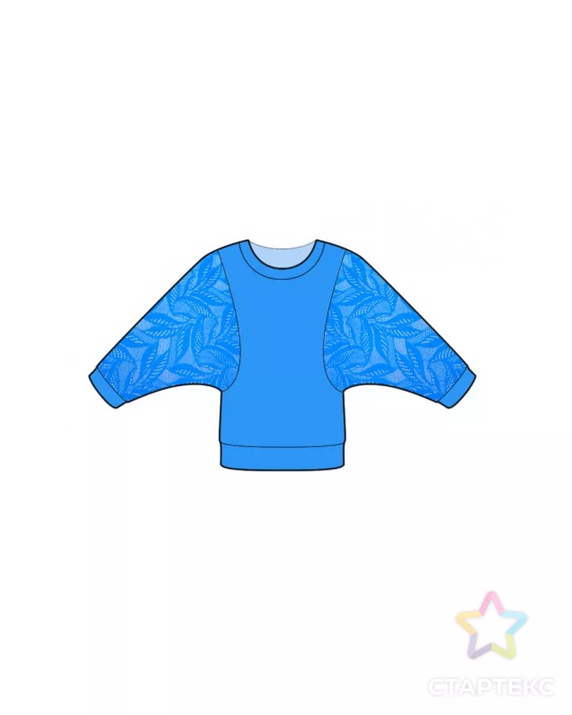 Выкройка: блузон с кружевом арт. ВКК-3821-10-ЛК0004805 - рис. 1