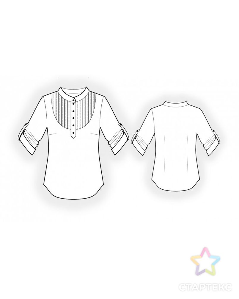 Выкройка: блузка с фигурной кокеткой арт. ВКК-3620-1-ЛК0004809 2