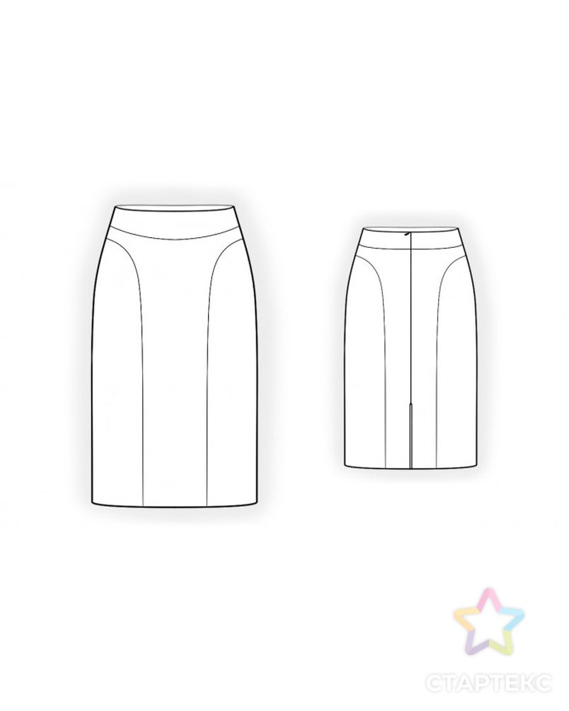 Выкройка: юбка с рельефами арт. ВКК-3243-1-ЛК0004839 2