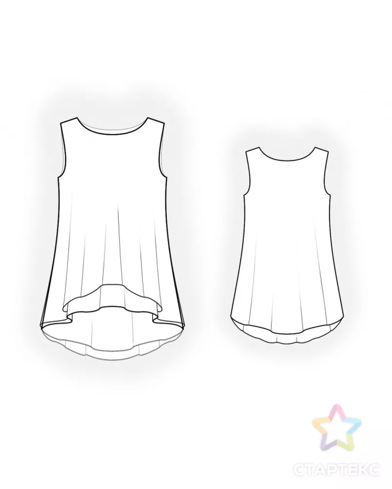 Выкройка: расклешеная туника арт. ВКК-3909-4-ЛК0004855 - рис. 2