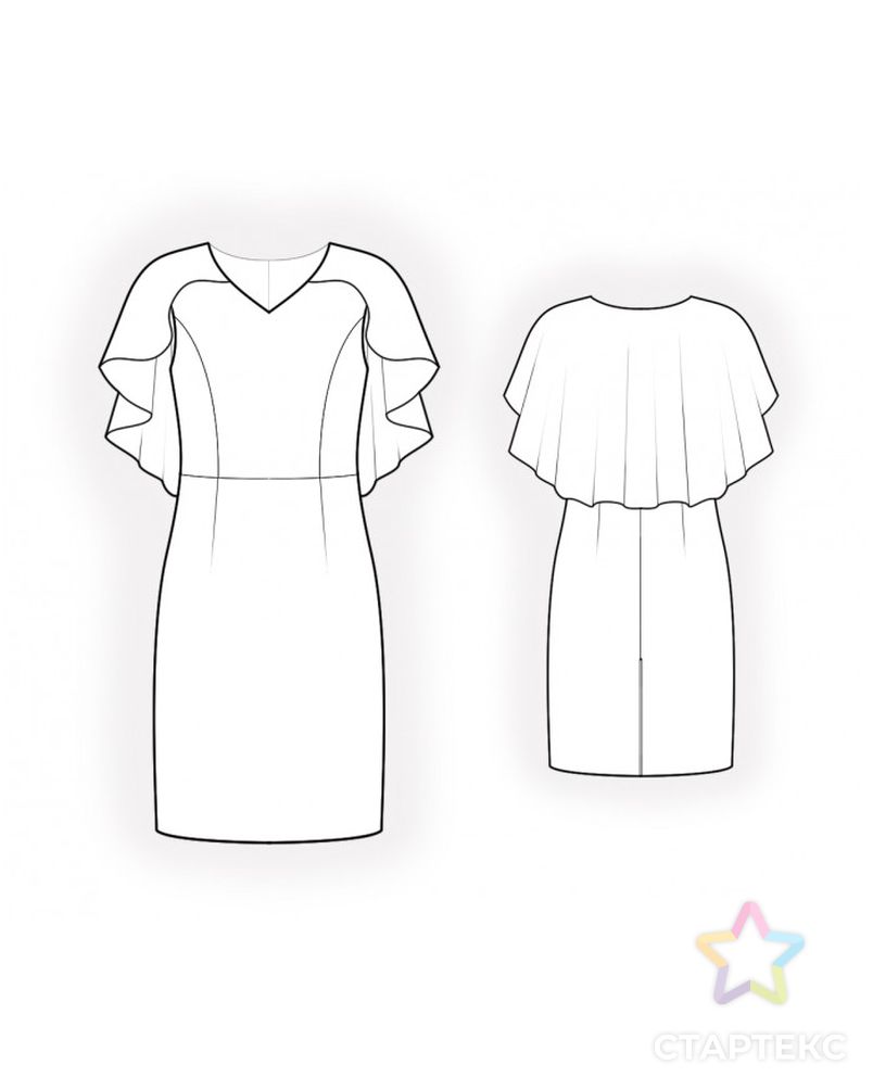 Выкройка: платье с пелериной арт. ВКК-3259-1-ЛК0004861 2