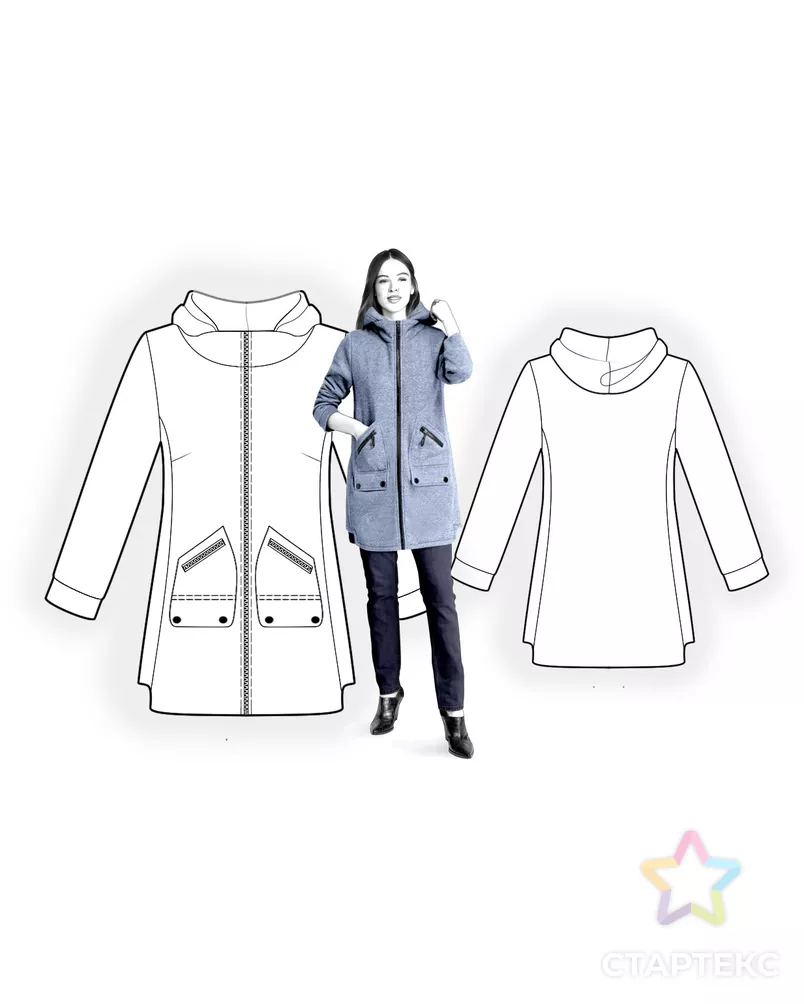 Выкройка: полупальто легкое арт. ВКК-2809-7-ЛК0004955 - рис. 3