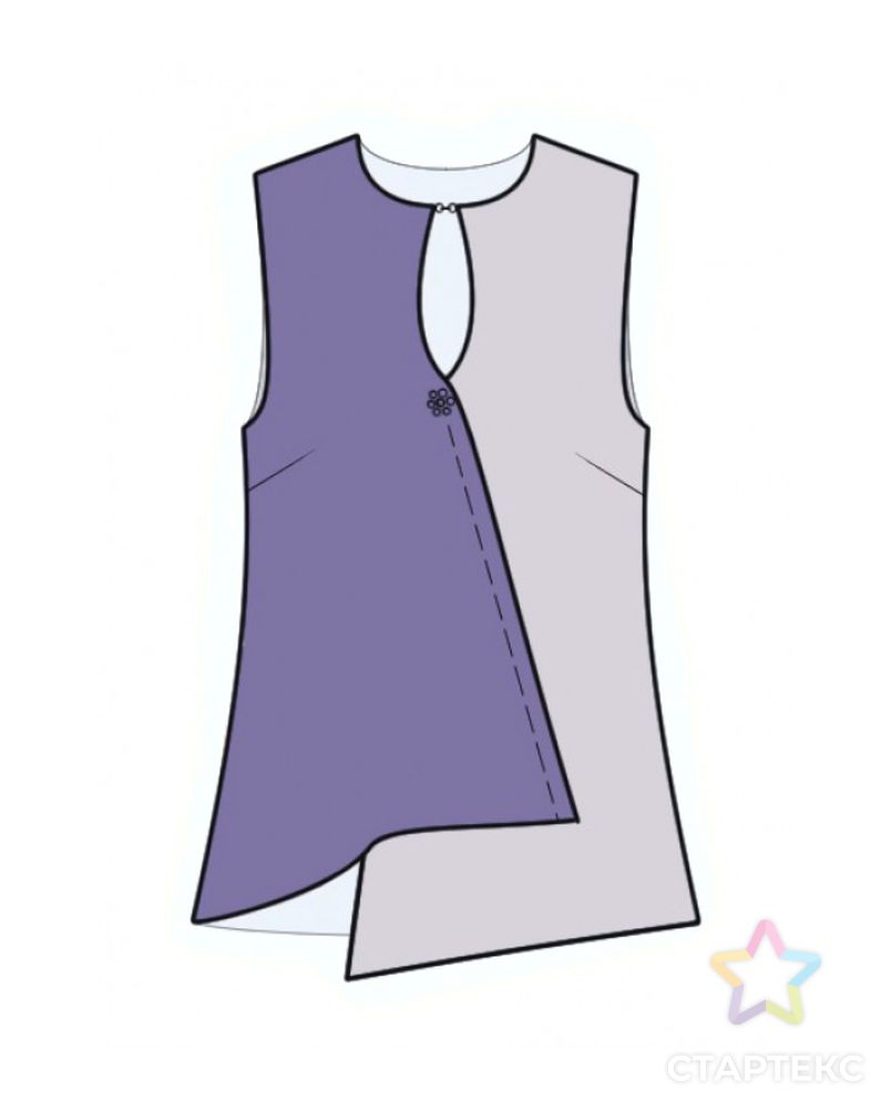 Выкройка: блузка двухцветная арт. ВКК-3613-1-ЛК0004969 1